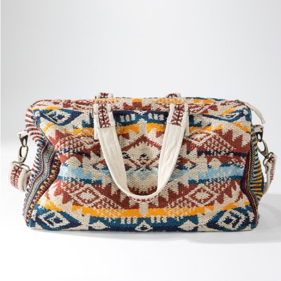 NEW Navajo Aztec Woven Weekender Duffle Bag - Picture 4 of 15